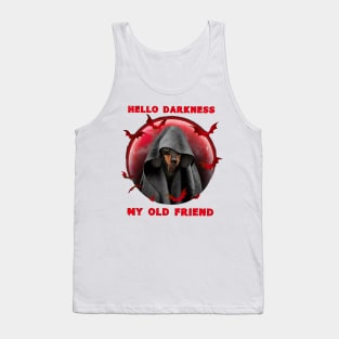 Hello Darkness My Old Friend Dachshund Dog halloween Tank Top